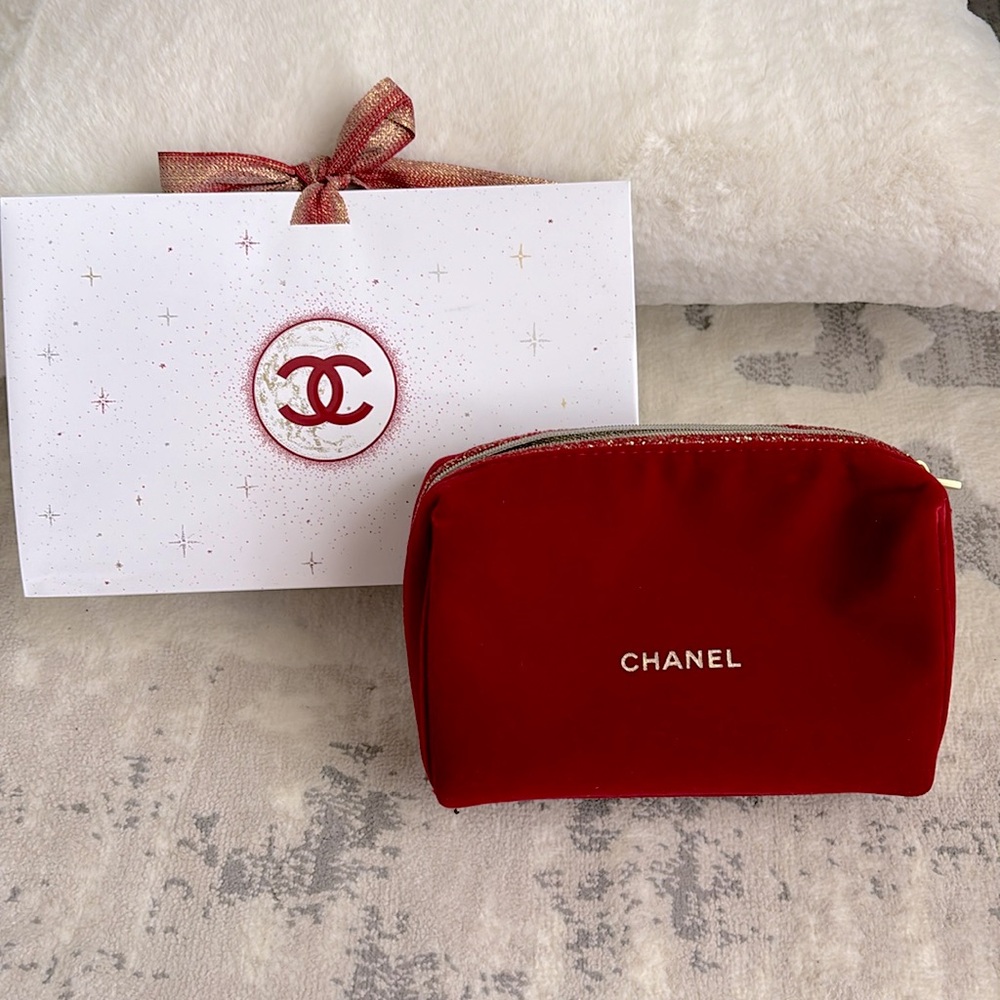 Chanel velvet pouch